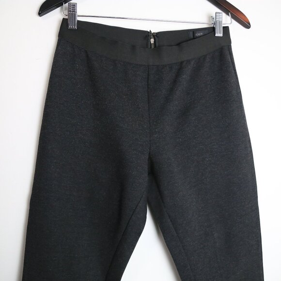 J.Crew Ponte Dark Grey Pixie Mid-Rise Sleek Zip Up Trouser Pants Size 8R - Picture 2 of 8